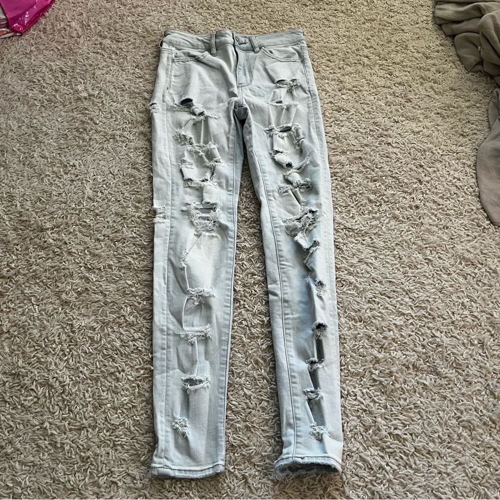 American Eagle Outfitters Distressed High Rise Jeggings size 4